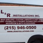 side view of L&R Installations van sign
