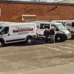 L&R Installations fleet of vans with owners