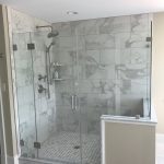 Shower with half wall