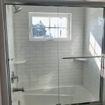 White shower and tub combo